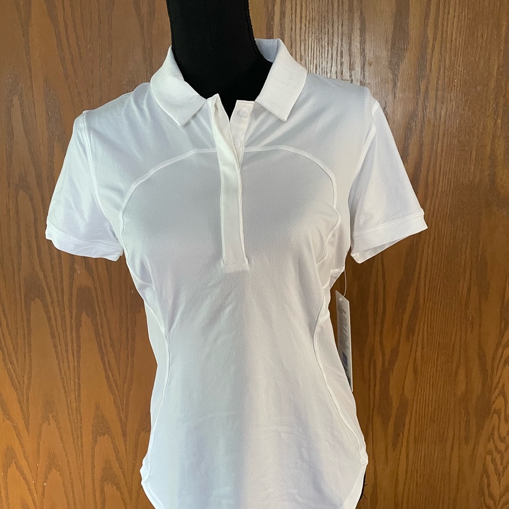 Lululemon ‘polo’ shirt size 8 NWT in white